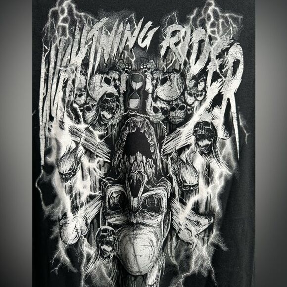 NWOT Tree Hugger Unisex Black Graphic Tee Shirt Thing Rider Skull - Size Medium - Picture 2 of 5